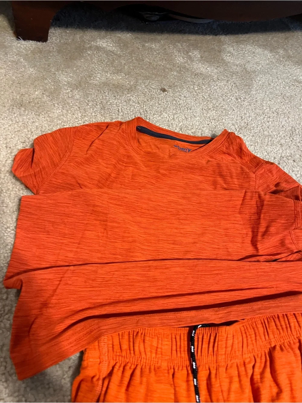 Orange shirt and Shorts  Athletic combo by old navy size 8